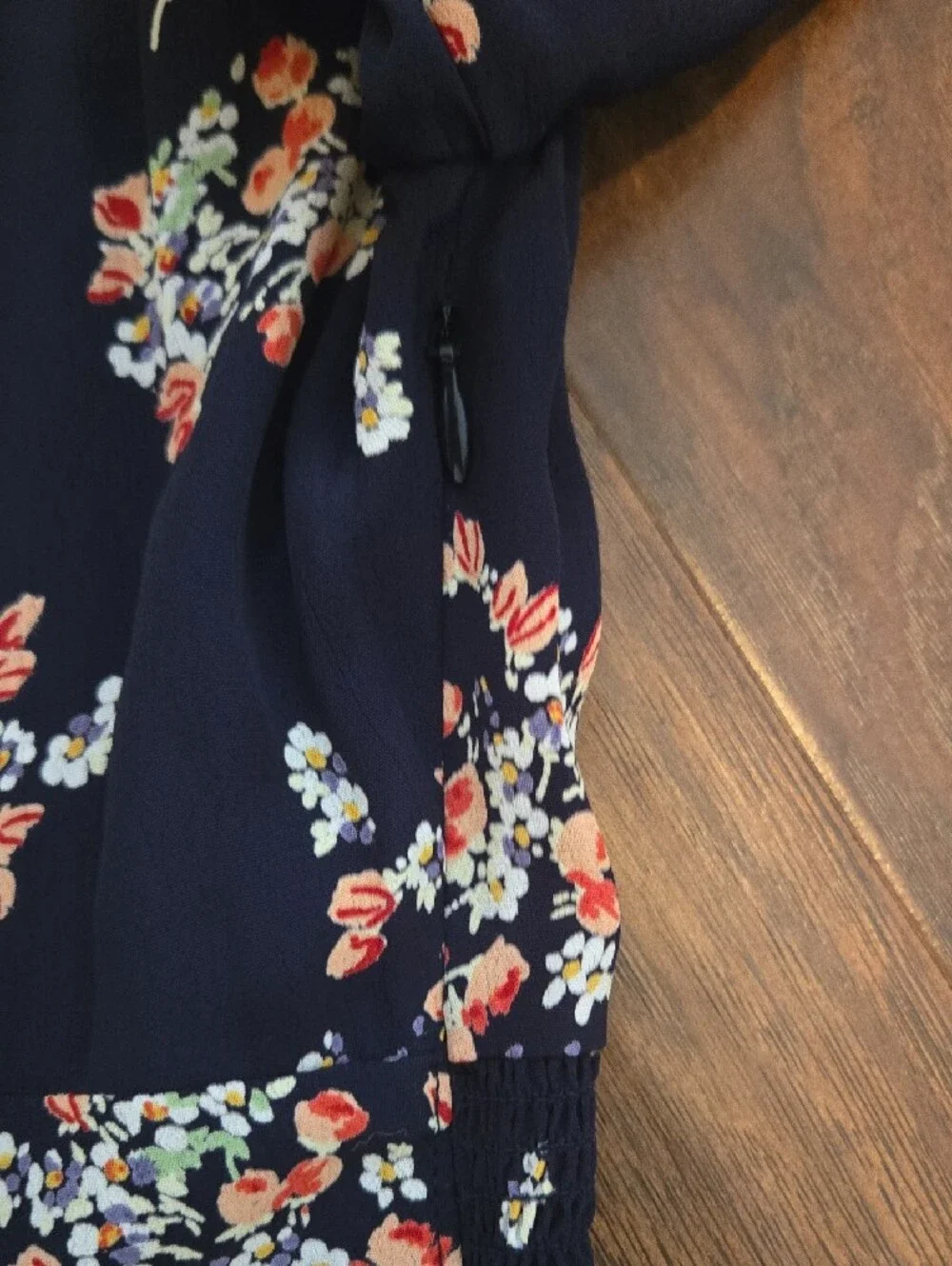 ​byTiMo Navy Blue Floral Short Flutter Sleeve Midi/Maxi Dress Sz XS_096